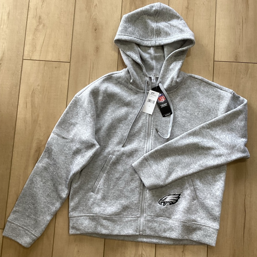 Woman’s WEAR by Erin Andrew’s Gray Philadelphia Eagles Full Zip Hoodie Size XL